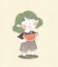 吃瓜少女画法大全图片视频,趣味解读网络流行画风